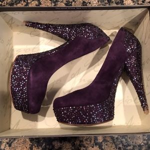 Purple Suede High Heels